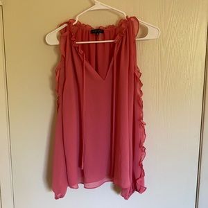 Ruffle cold shoulder top